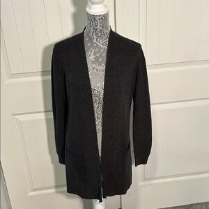 LOFT Gray Knit Cardigan Sweater M